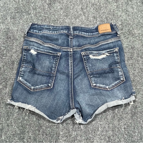 American Eagle Outfitters Blue Distressed Jean Shorts - Picture 2 of 5